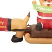 Santaco Christmas Inflatable 2.1M Xmas Outdoor Decor Garden LED Light Dog Sleigh