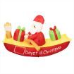 Santaco Christmas Inflatable Santa Clau Boat 2.1M Xmas Outdoor Decor LED Lights