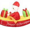 Santaco Christmas Inflatable Santa Clau Boat 2.1M Xmas Outdoor Decor LED Lights