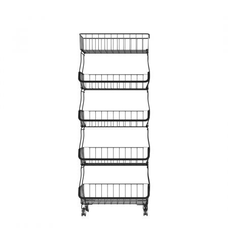 TOQUE 5 Tier Kitchen Trolley Cart Storage Rack Vegetable Organiser Shelf Wheels