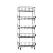 TOQUE 5 Tier Kitchen Trolley Cart Storage Rack Vegetable Organiser Shelf Wheels