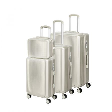 Luggage Suitcase Trolley White 4pc 14"+20"+24"+28"