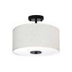 Emitto Led Ceiling Light 33cm Modern Bedroom Pendant Lights Linen Shade Flush