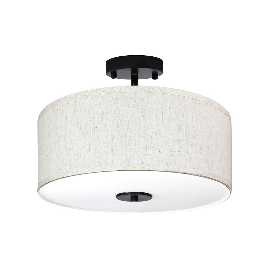 Emitto Ceiling Light Led Modern Pendant Lights Bedroom Lamp Linen Shade Flush