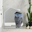 PaWz Fully Enclosed Cat Litter Box Mat Kitty Toilet Odour Control Basin Blue