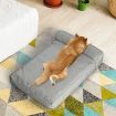 PaWz Pet Bed Chew Proof Memory Foam Orthopedic Waterproof Inner Washable Grey L