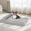 PaWz Pet Bed Chew Proof Memory Foam Orthopedic Waterproof Inner Washable Grey M