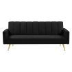 Levede Sofa Bed Convertible Velvet Lounge Recliner Couch Sleeper 3 Seater Black