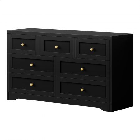 ALFORDSON 7 Chest of Drawers Hamptons Storage Cabinet Dresser Tallboy Black
