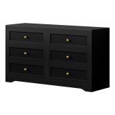 ALFORDSON 6 Chest of Drawers Hamptons Storage Cabinet Dresser Tallboy Black