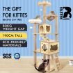 BEASTIE Cat Tree Tower Scratching Post Wood Scratcher Condo House Bed 190cm