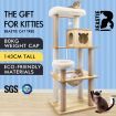 BEASTIE Cat Tree Tower Scratching Post Wood Scratcher Condo House Bed 143cm