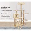 BEASTIE Cat Tree Tower Scratching Post Wood Scratcher Condo House Bed 141cm