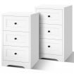 ALFORDSON Set of 2 Bedside Table Hamptons Storage Nightstand Side End Cabinet White