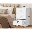 ALFORDSON Set of 2 Bedside Table Hamptons Storage Nightstand Side End Cabinet White