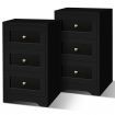 ALFORDSON Set of 2 Bedside Table Hamptons Storage Nightstand Side End Cabinet Black