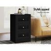 ALFORDSON Set of 2 Bedside Table Hamptons Storage Nightstand Side End Cabinet Black