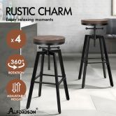 ALFORDSON 4x Bar Stool Retro Kitchen Vintage Chair Industrial Rustic Ezra