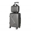 Wanderlite 2pc Luggage 12" 20" Trolley Travel Suitcase Storage Carry On TSA Lock Dark Grey