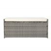 Gardeon Outdoor Storage Bench Box Wicker Garden Sheds Tools Cushion Patio Furniture Grey