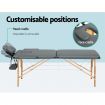 Zenses Massage Table 56CM Width 2Fold Portable Wooden Therapy Beauty Bed Grey