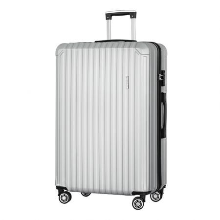 Wanderlite 28-inch Luggage Set with TSA Lock ABS Hard Shell Travel Suitcase Organiser Luggage Case Light Grey
