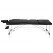 Zenses Massage Table 65CM Width 3 Fold Aluminium Portable Beauty Bed Black