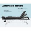 Zenses Massage Table 65CM Width 3 Fold Aluminium Portable Beauty Bed Black