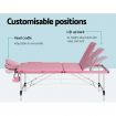 Zenses Massage Table 85CM Width 3Fold Portable Therapy Beauty Aluminium Bed Pink