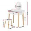 Keezi Kids Vanity Makeup Dressing Table Chair Set Wooden Leg Drawer Mirror White