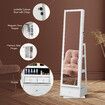 Rotating Jewellery Storage Shelf 360 Degree Cabinet Mirror Organiser Box Floor Stand for Earring Necklace Ring White