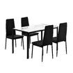 Marble Dining Table Set 4 Chairs Sintered Stone Large Glossy Desk Modern Restaurant Kitchen Bedroom Office Work White