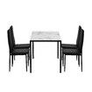 Marble Dining Table Set 4 Chairs Sintered Stone Large Glossy Desk Modern Restaurant Kitchen Bedroom Office Work White