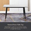 Marble Dining Table Sintered Stone Large Glossy Desk With Metal Legs Modern Restaurant Kitchen Bedroom Office Work White