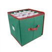 64 slots Christmas Ornament Storage Box with Adjustable Dividers, Oxford Holiday Ornament Storage Container Zipper 33x33x33cm Green