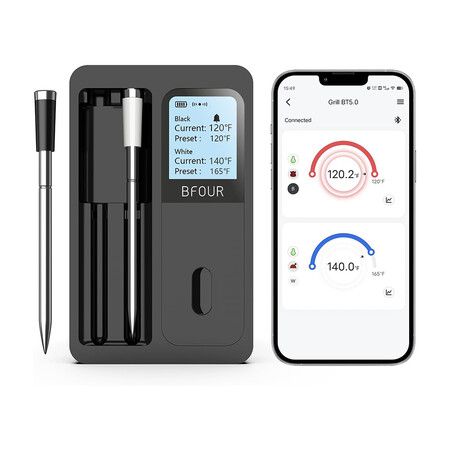 Wireless Meat Thermometer, 450ft Meat Thermometer Digital, Smart APP  Control