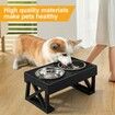 Elevated Dog Bowls with Mat 15 Degree Tilted Adjustable Raised Stand with 1 Slow Feeder Dog Bowl & 2 Stainless Steel Dog Bowls for Dogs