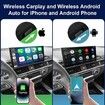 2 in 1 Wireless CarPlay Adapter and Android Auto, Dongle Convert Wired Apple Car Play to Wireless, Plug and Play, Fast Auto Connect, Compatible with iOS 12+ and Android 11+ (Black)