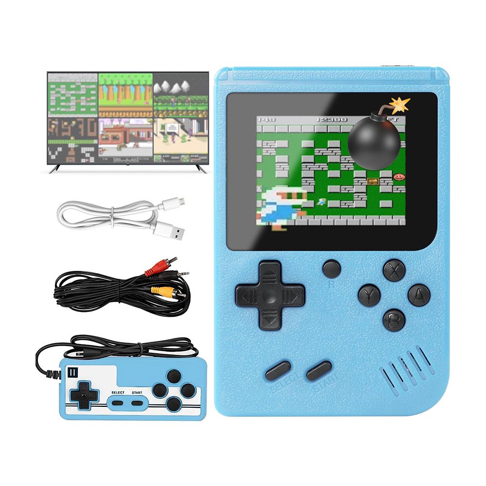 400 Games in 1 Devices, Handheld Console, Support 2 Players Play On Tv (Blue)