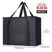 2-Pack Black ，Insulated Reusable Grocery Bag with Zippered Top, X-Large Frozen Foods Cold, Cooler Shopping Accessories, Insullated Bags