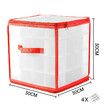 1-Red Plastic Christmas Ornament Storage Box with Zippered Closure, Hold 64 Christmas Balls Holiday Ornaments Storage Cube Organizer Dividers