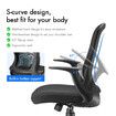 Mesh Office Chair Ergonomic Gaming Armchair Mid Back Work Study Desk Computer Seat Home Executive Task Swivel Tilt Lumbar Support Armrest Black