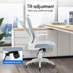 Mesh Office Chair Mid Back Gaming Armchair Work Study Desk Computer Seat Ergonomic Home Executive Task Swivel Tilt Lumbar Support Armrest