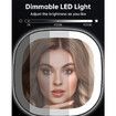 Double sided Rechargeable Travel Makeup Mirror with Lights and Magnification 10X for Purse Black