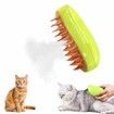 3 In1 Spray Cat Brush Steamy Cat Brush Self Cleaning Cat for Massage Li-Battery Powered Cat Grooming Brush for Removing Tangled and Loose Hair(Green)