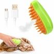 3 In1 Spray Cat Brush Steamy Cat Brush Self Cleaning Cat for Massage Li-Battery Powered Cat Grooming Brush for Removing Tangled and Loose Hair(Green)