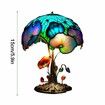 Stained Glass Plant Series Table Lamp, Painting Glass Mushroom Table Lamp Vintage Desk Lamps Decorative Bedside Lamp for Bedroom Living Room Home Office Decor