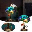 Stained Glass Plant Series Table Lamp, Painting Glass Mushroom Table Lamp Vintage Desk Lamps Decorative Bedside Lamp for Bedroom Living Room Home Office Decor