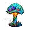 Stained Glass Plant Series Table Lamp, Painting Glass Mushroom Table Lamp Vintage Desk Lamps Decorative Bedside Lamp for Bedroom Living Room Home Office Decor