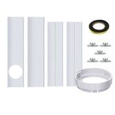 67-220cm Air Conditioner Sliding Door AC Vent Kit, Universal Adjustable PVC Balcony Seal Kit Plates  5.1" and 5.9" Diameter Portable AC Exhaust Hose